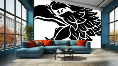 A bald eagle or hawk mascot head or face cartoon Wall mural