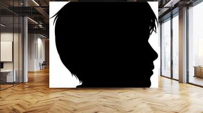 A childs head with face in silhouette profile. Wall mural