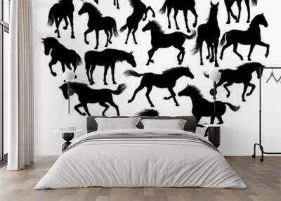 A horse silhouette hear conceptual illustration graphic Wall mural