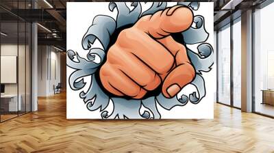 A need or want you pointing finger cartoon hand icon concept Wall mural