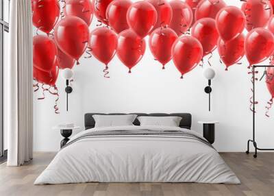 A red party balloons isolated header background Wall mural