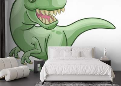 A T Rex Tyrannosaurus dinosaur cartoon character Wall mural