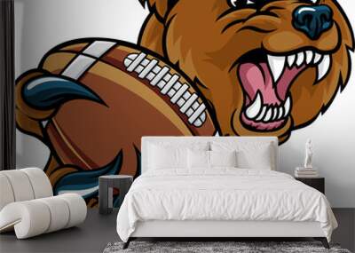 Bear American Holding Football Ball Wall mural