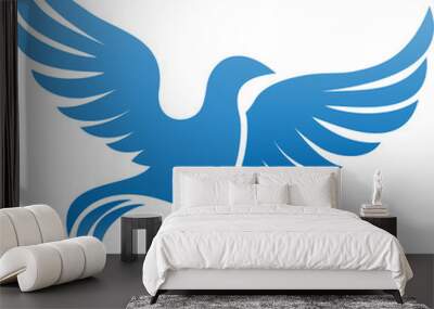 Blue bird or dove design Wall mural