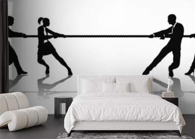 business people tug of war competition Wall mural