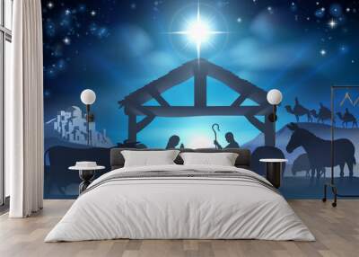 christmas nativity scene Wall mural