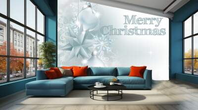 Christmas snowflake and decoration background Wall mural