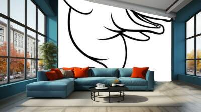 Dolphin Cartoon Character Wall mural