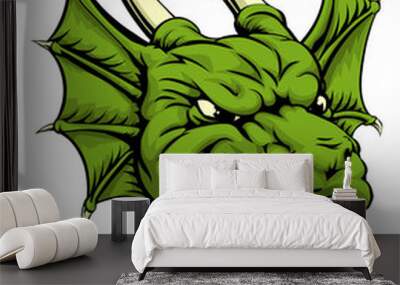 Dragon head illustration Wall mural