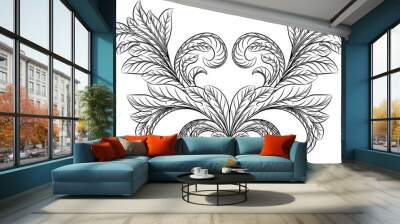 Filigree Heraldry Floral Baroque Design Element Wall mural