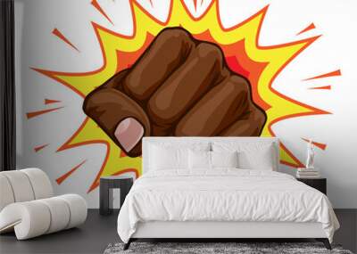 Fist Punch Hand Comic Pop Art Explosion Cartoon Wall mural