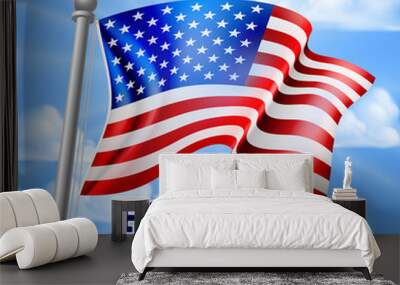 Fourth of July Independence Day Flag Design Wall mural