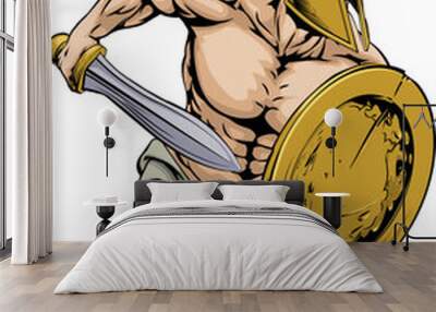 Gladiator warrior sports mascot Wall mural