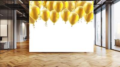 Gold Party Balloons Background Wall mural