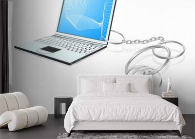 Laptop keys access concept Wall mural