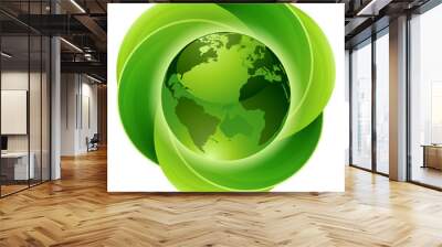 Leaves Globe Circle Concept Wall mural