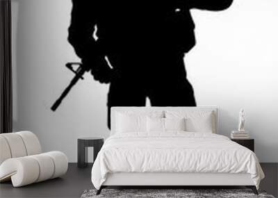 Military army soldier armed forces man detailed silhouette Wall mural