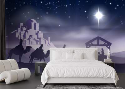 Nativity Christmas Scene Wall mural