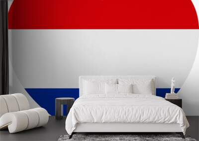 Netherlands Dutch Flag Heart Concept Wall mural