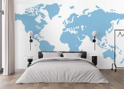 Octagons Flat Map World Background Wall mural