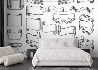 Scrolls and Banners Set Wall mural