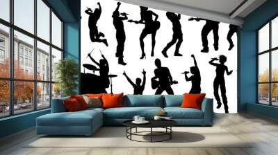 Silhouette Rock or Pop Band Musicians Wall mural