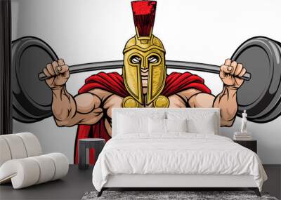 Spartan Trojan Weight Lifting Body Building Mascot Wall mural