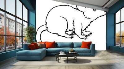 Stylised rat illustration Wall mural