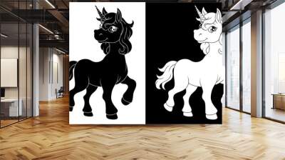 Unicorn Horn Horse Animal Cartoon Mascot From Myth Wall mural