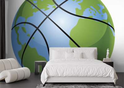 World globe basketball ball concept Wall mural