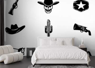 Cowboy western vector transparent background PNG clipart Wall mural