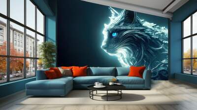 AI generated digital art of lynx Wall mural