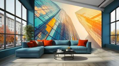 Majestic Skyscraper Architecture: Reaching for the Sky Wall mural