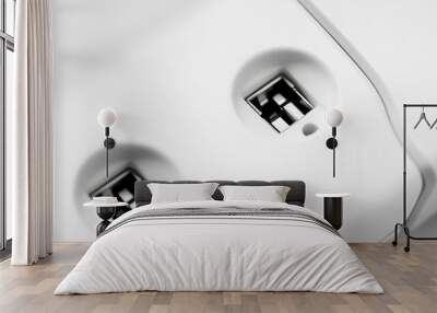 Minimalist Electrical Outlet in Monochrome Wall mural