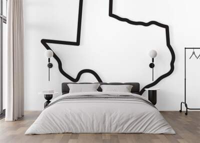 black outline of Texas map- vector illustration Wall mural