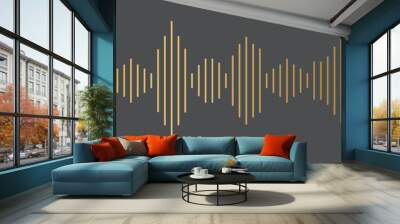 gold sound wave pattern- vector illustration Wall mural