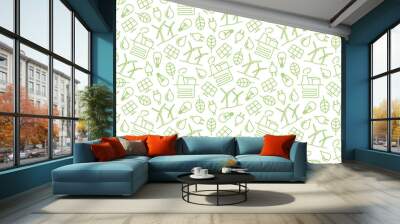 green renewable enegry seamless pattern  - vector illustration Wall mural