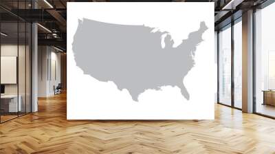 grey map of United States Wall mural