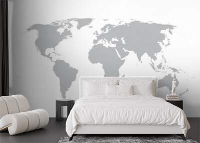 grey vector world map with borders of all countries Wall mural