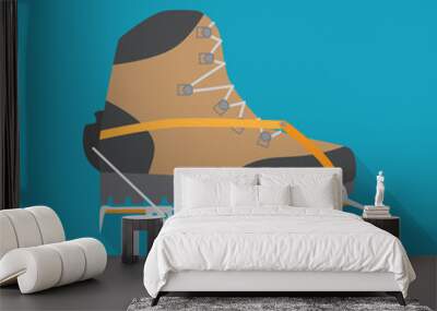 hiking boots with crampons icon- vector illustration Wall mural