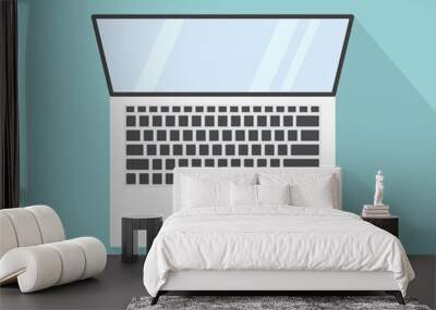 laptop icon flat lay view- vector illustration Wall mural