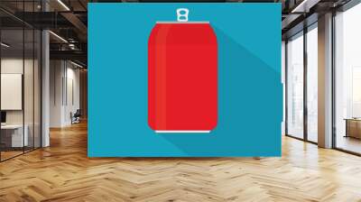 red drink metal can icon- vector illustration Wall mural