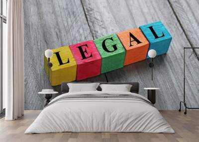 word legal on colorful wooden cubes Wall mural