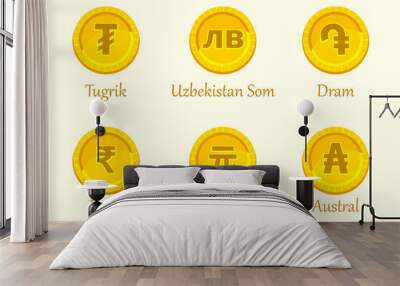 set of coins Wall mural