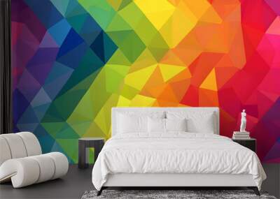 polygonal geometric pride rainbow seamless pattern background. design for pride month celebrate. Wall mural