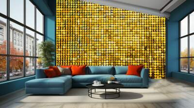 Sequins reflective background. golden Sequins, Sparkling, Wall mural