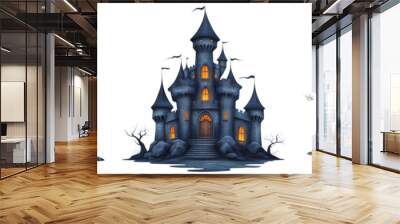  a dark fantasy medieval castle isolated on a transparent background Wall mural