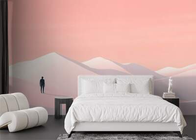 
Pink and white desert landscape illustration poster background
 Wall mural