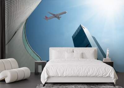 airplane in business center Wall mural