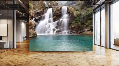 beautiful double waterfall Wall mural